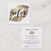 モダン金ゴールドグリッターの唇が友人の紹介を参照 スクエア名刺 (正面/裏面)