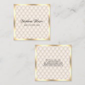 モダン金ゴールドグリッターアイボリーメイクアップアーティストエレガント スクエア名刺 (正面/裏面)