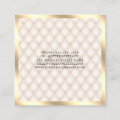 モダン金ゴールドグリッターアイボリーメイクアップアーティストエレガント スクエア名刺 (裏面)