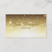 モダン金ゴールドグリッターイベント、ウェディングプランナー事業 名刺 (裏面)