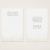 モダン金ゴールドグリッターカスタムジュエリーイヤリング表示 (正面&裏面)