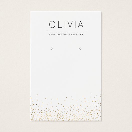 モダン金ゴールドグリッターカスタムジュエリーイヤリング表示 (正面)