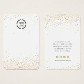 モダン金ゴールドグリッターカスタムロゴイヤリング表示 (正面&裏面)