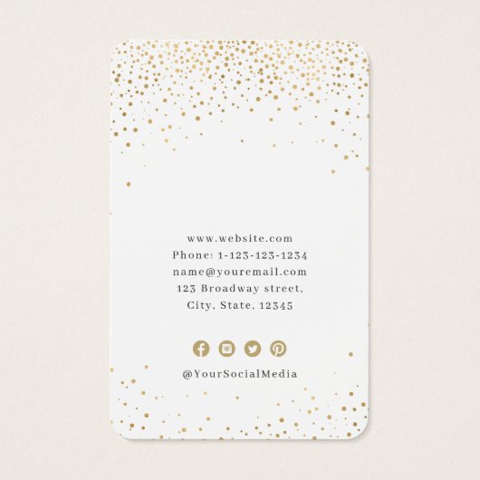 モダン金ゴールドグリッターカスタムロゴイヤリング表示 (裏面)