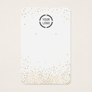 モダン金ゴールドグリッターカスタムロゴイヤリング表示