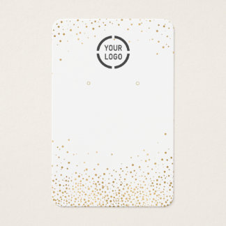 モダン金ゴールドグリッターカスタムロゴイヤリング表示