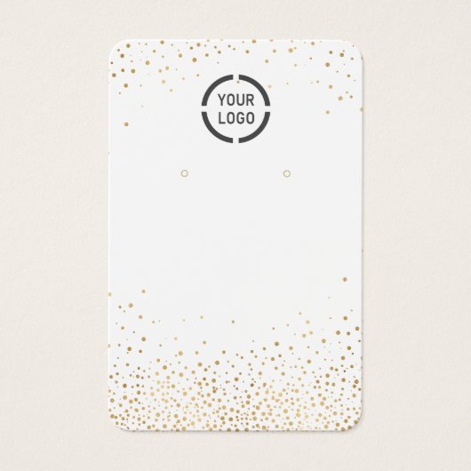 モダン金ゴールドグリッターカスタムロゴイヤリング表示 (正面)