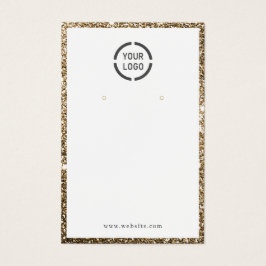 モダン金ゴールドグリッターカスタムロゴイヤリング表示