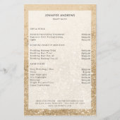 モダン金ゴールドグリッターサロン価格表 チラシ (正面)