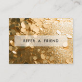 モダン金ゴールドグリッターサロン 割引カード (正面)