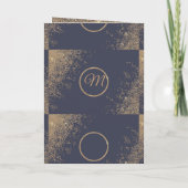 モダン金ゴールドグリッタースパークルスネイビーブルー結婚ズ プログラム (裏面)