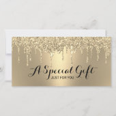 モダン金ゴールドグリッタードリップサロン商品券 (正面)