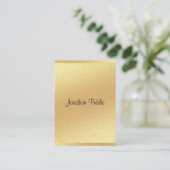 モダン金ゴールドグリッターハンドスクリプトプロフェッショナルクール 名刺 (スタンド正面)