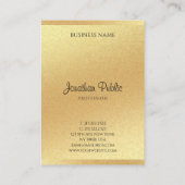 モダン金ゴールドグリッターハンドスクリプトプロフェッショナルクール 名刺 (裏面)