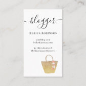 モダン金ゴールドグリッターバッグスクリプトファッションブロガー 名刺 (裏面)