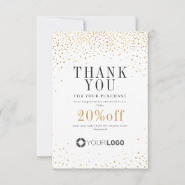 モダン金ゴールドグリッター会社ロゴ サンキューカード