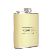 モダン金ゴールドグリッター名前をカスタムするフラスコ フラスク (右)