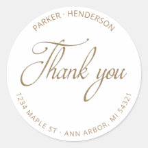 モダン金ゴールドグリッター差出人住所ありがとう