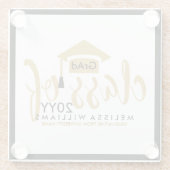 モダン金ゴールドグリッター文字クラス2016 ガラスコースター (裏面)