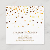 モダン金ゴールドグリッター紙吹雪フェイク箔 スクエア名刺 (裏面)