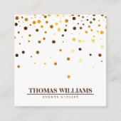 モダン金ゴールドグリッター紙吹雪フェイク箔 スクエア名刺 (正面)