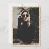 モダン金ゴールドグリッター縁ど写真スイート16 招待状 (裏面)