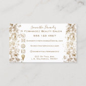 モダン金ゴールドグリッター美しいサロン名刺 名刺 (裏面)