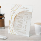 モダン金ゴールドグリッター美容師サロン価格表 台座サイン (インサイチュ)