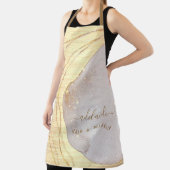 モダン金ゴールドグリッター美容師スクリプトサロン名 エプロン (インサイチュ)