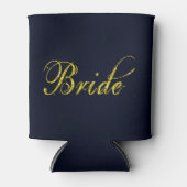 モダン金ゴールドグリッター花嫁 缶クーラー (正面)