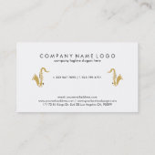 モダン金ゴールドグリッター&ホワイトミュージック先生文字 名刺 (裏面)