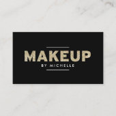 モダン金ゴールドグリッターIIメイクアップアーティスト 名刺 (正面)