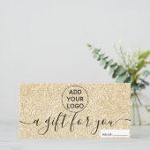 モダン金ゴールドグリッターsparklesロゴギフト券 (スタンド正面)