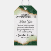 モダン金ゴールドグリーンアゲテ結婚イスラーム ギフトタグ (正面)