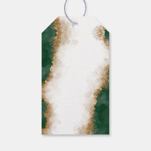 モダン金ゴールドグリーンアゲテ結婚イスラーム ギフトタグ (裏面)