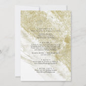 モダン金ゴールドグリーン書道表裏結婚部 招待状 (裏面)