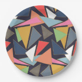 モダン金ゴールドコンテンポラリー線三角形 ペーパープレート (正面)