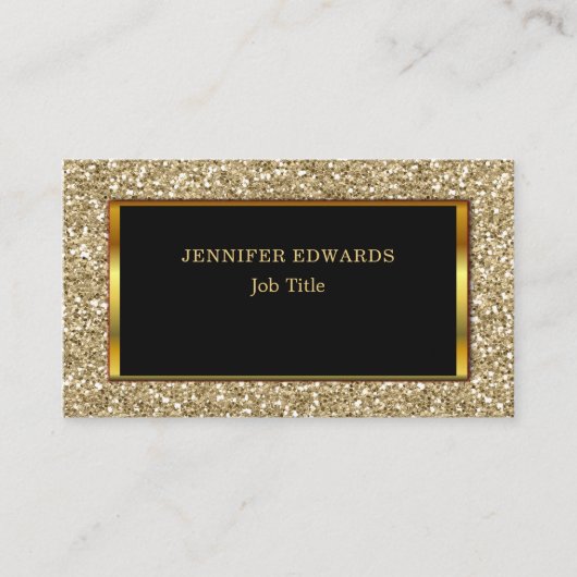 モダン金ゴールドゴールデングリッタースタイリッシュプロフェッショナル 名刺 (正面)