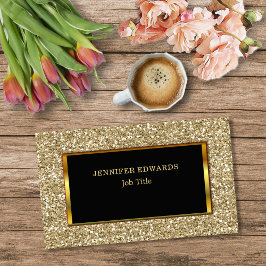 モダン金ゴールドゴールデングリッタースタイリッシュプロフェッショナル 名刺