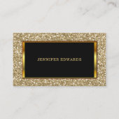 モダン金ゴールドゴールデングリッタースタイリッシュプロフェッショナル 名刺 (正面)