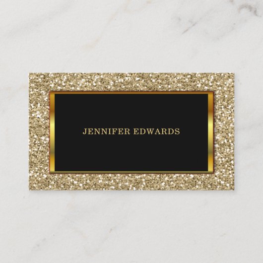 モダン金ゴールドゴールデングリッタースタイリッシュプロフェッショナル 名刺 (正面)