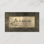 モダン金ゴールドゴールデングリッタースタイリッシュ名刺 名刺 (正面)