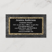 モダン金ゴールドゴールデングリッタースタイリッシュ名刺 名刺 (裏面)