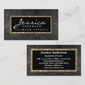 モダン金ゴールドゴールデングリッタースタイリッシュ名刺 名刺 (正面/裏面)