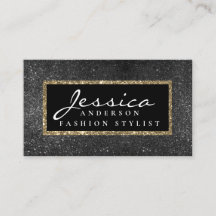 モダン金ゴールドゴールデングリッタースタイリッシュ名刺