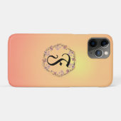 モダン金ゴールドサンセットグラディエント花モノグラム名 Case-Mate iPhoneケース (裏面(横))