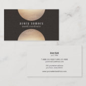 モダン金ゴールドサークルスエードルック 名刺 (正面/裏面)