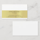 モダン金ゴールドシストライプック白プレミニマルイントレンディー 名刺 (正面/裏面)