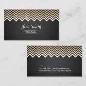 モダン金ゴールドシストライプブロン美容師サロン 名刺 (正面/裏面)