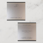 モダン金ゴールドシルバーテンプレートグラマー スクエア名刺 (正面/裏面)